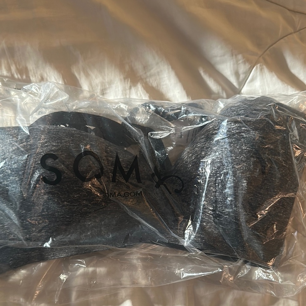 Soma Charcoal Wireless Bra Lace Detail Back